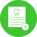 Icono de reporte médico con un diente de ilustración